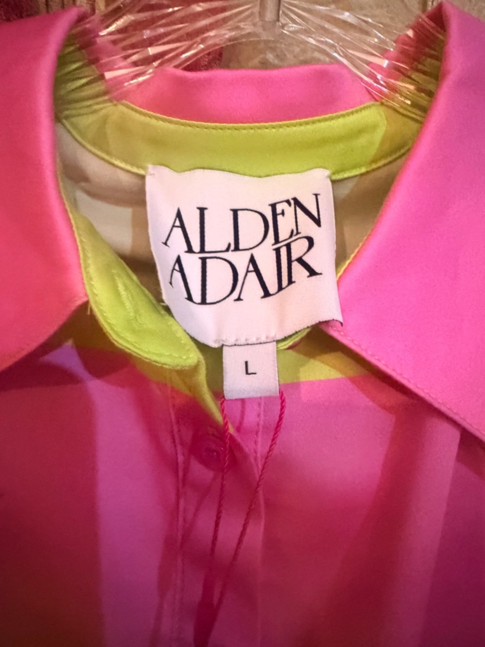 Alden Adair Colorblock Shirt and Skirt in Pink and Lime - Picture 5 of 5